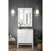 James Martin Vanities Addison 30in Single Vanity, Glossy White w/ 3 CM Arctic Fall Solid Surface Top E444-V30-GW-3AF